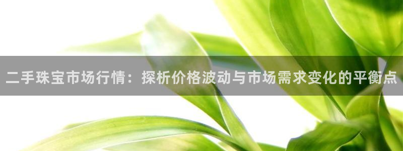 新宝5月：二手珠宝市场行情：探析价格波动与市场需求变化的平衡点