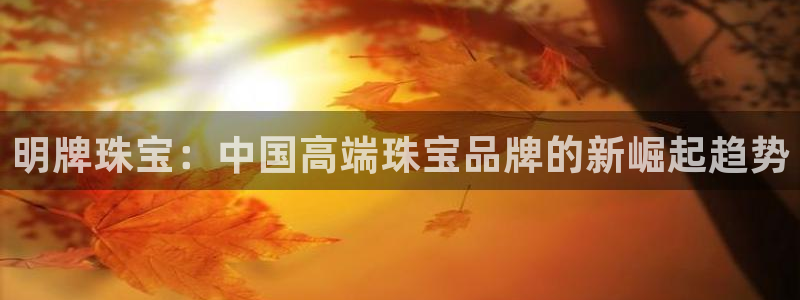 新宝5开户：明牌珠宝：中国高端珠宝品牌的新崛起趋势