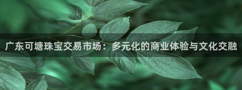 新宝5平台登录注册：广东可塘珠宝交易市场：多元化的商业体验与文化交融